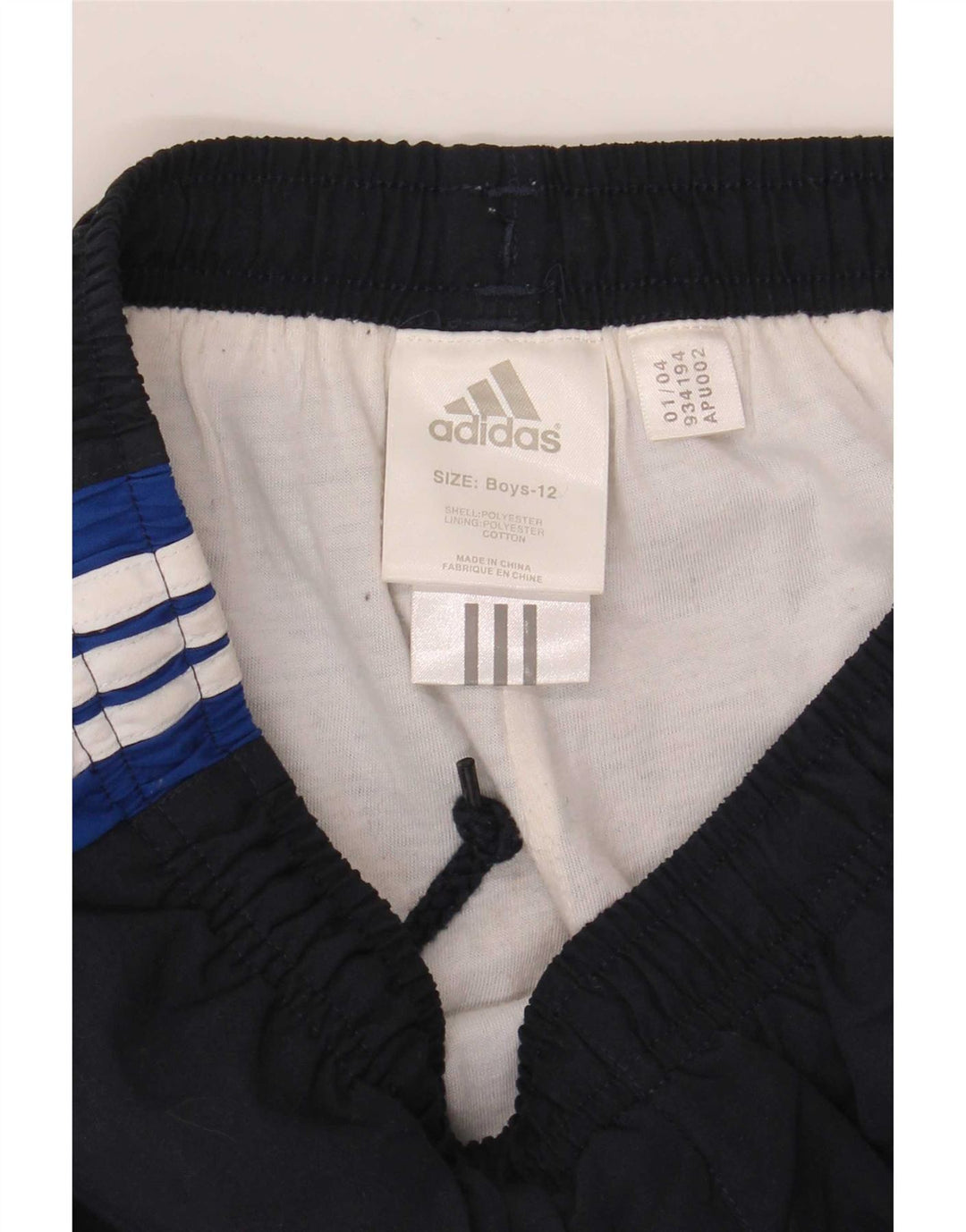 Pantaloni della tuta da ragazzo Adidas 11-12 anni in poliestere color block blu navy