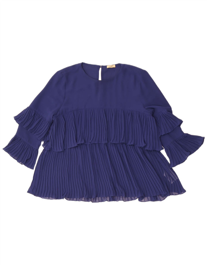 Liu Jo Donna Camicetta Manica 3/4 Top IT 46 Large Blu Navy Poliestere