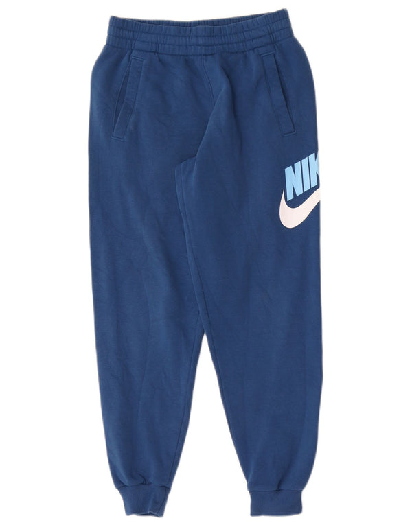 Pantaloni da tuta con grafica Nike da ragazzo, pantaloni da jogging, 10-11 anni, cotone blu medio