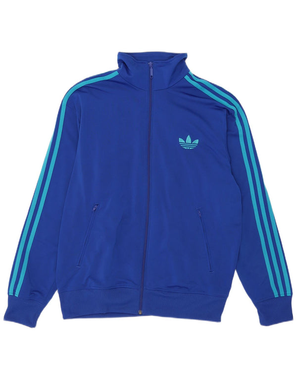 Giacca da ginnastica da uomo Adidas grande in poliestere blu