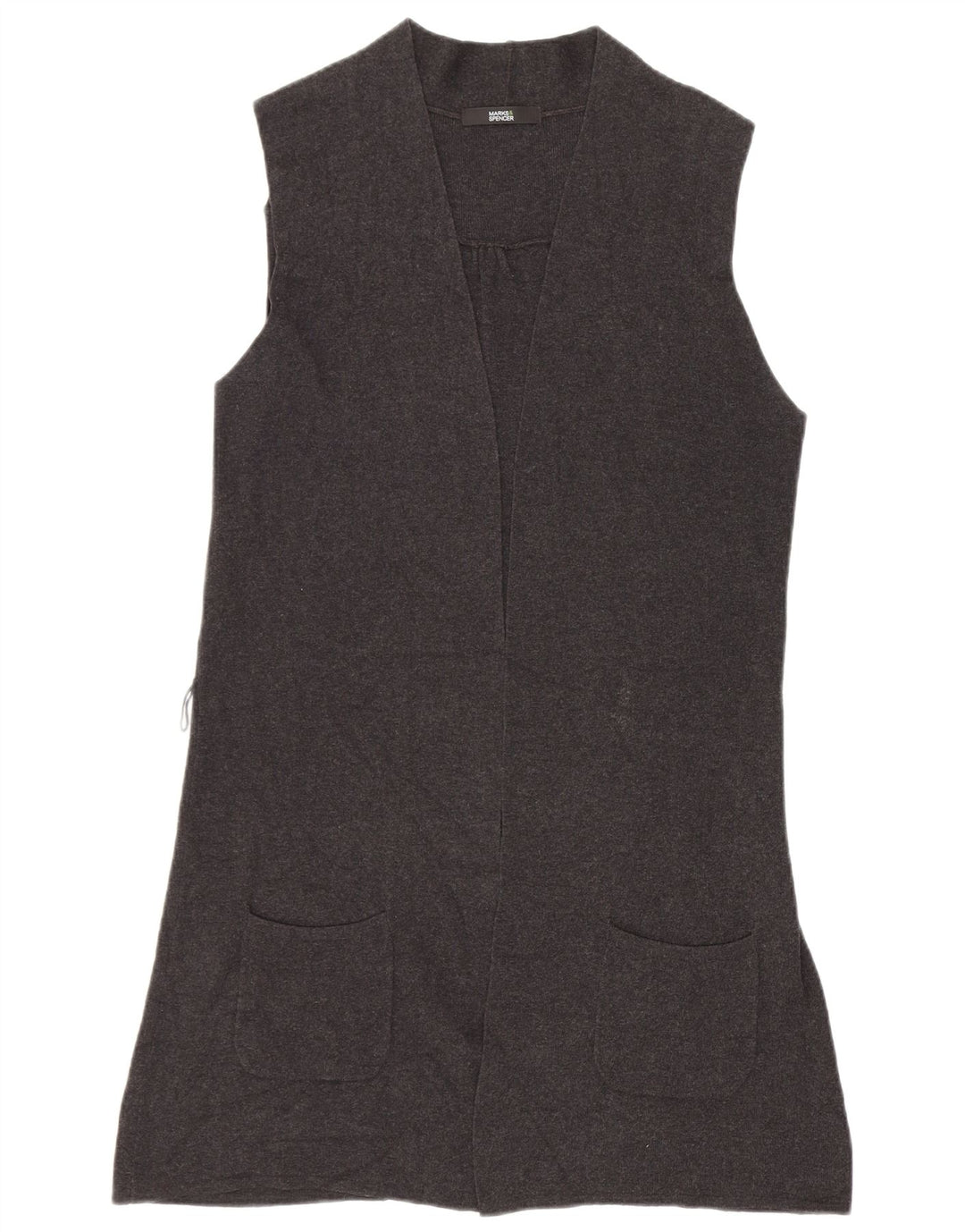 Maglione cardigan senza maniche da donna Marks & Spencer UK 12 Grigio medio