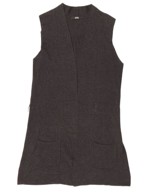 Maglione cardigan senza maniche da donna Marks & Spencer UK 12 Grigio medio