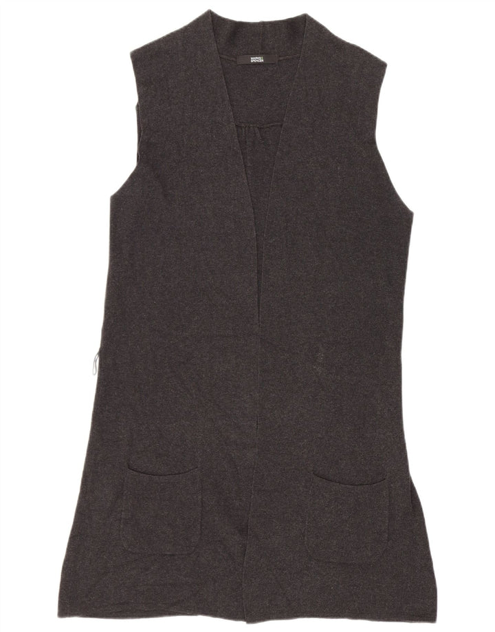 Maglione cardigan senza maniche da donna Marks & Spencer UK 12 Grigio medio