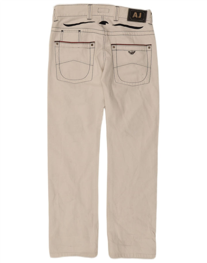 Jeans dritti effetto consumato da donna Armani W32 L30 cotone bianco