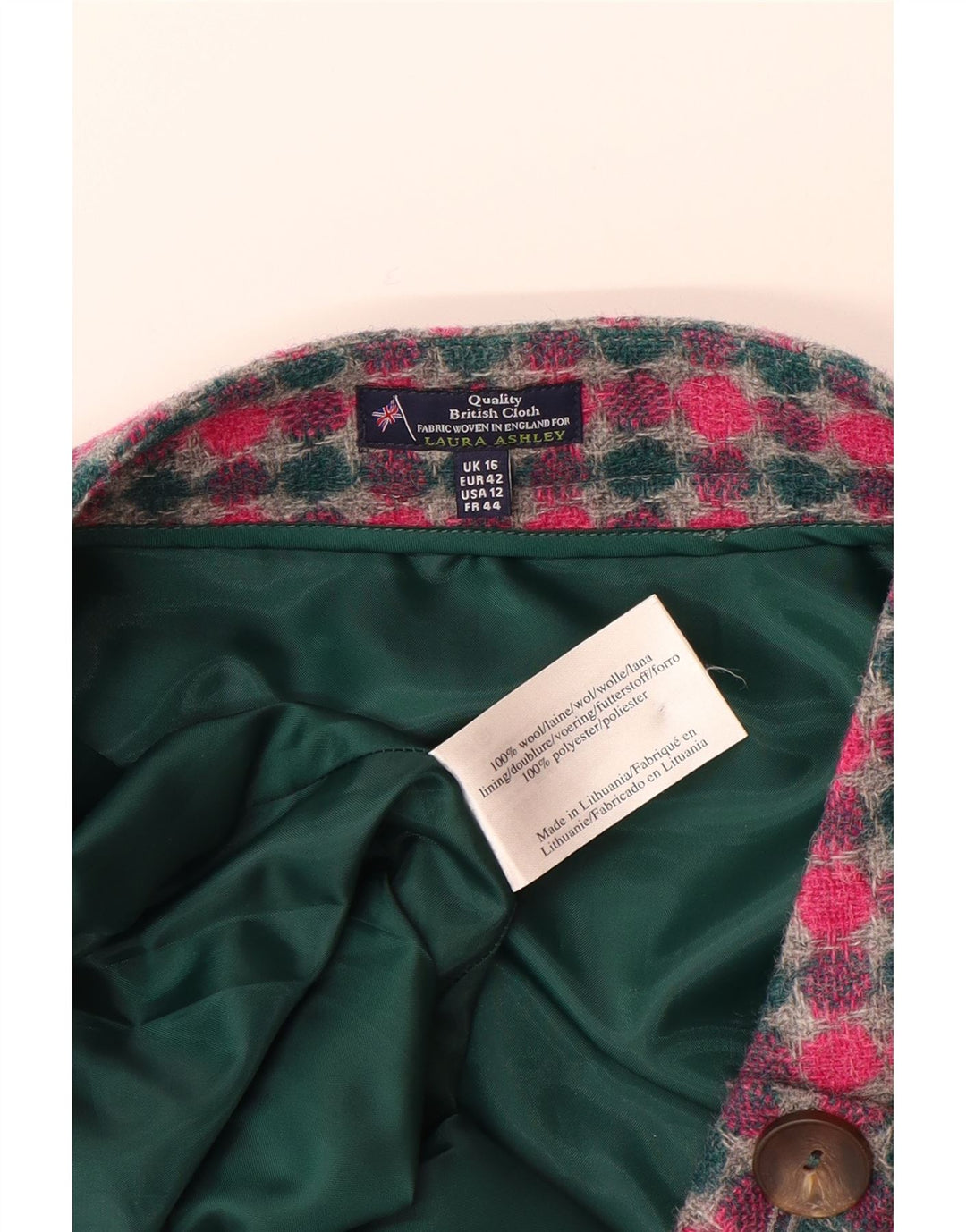 LAURA ASHLEY Minigonna da donna UK 16 Grande W36 Lana maculata multicolore