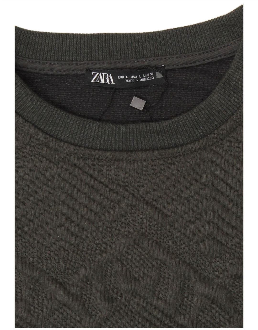 Maglione corto da donna Zara UK 14 Grande poliestere geometrico grigio