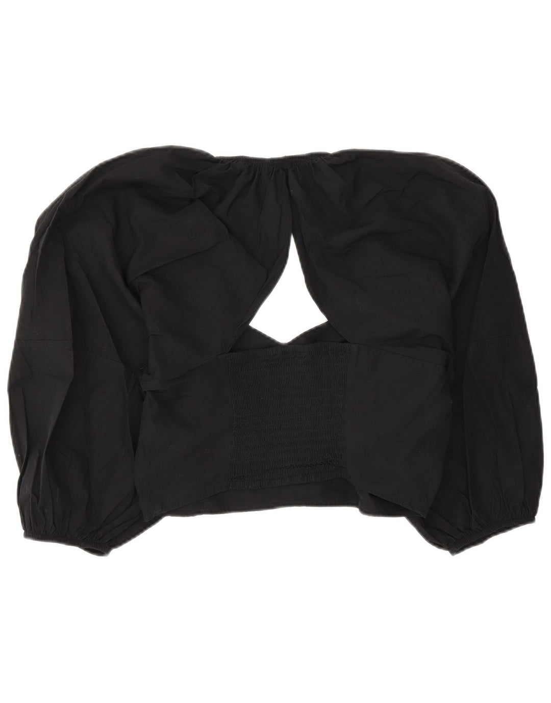 Top corto in camicetta corta da donna Zara UK 14 grande nero