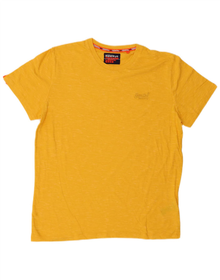 T-shirt da uomo SUPERDRY Top XL in cotone chiazzato giallo