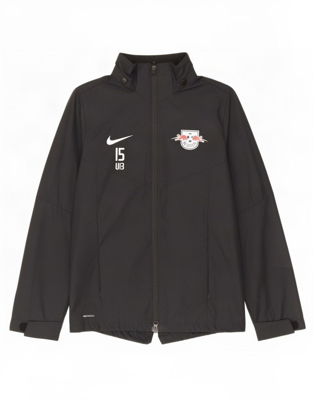 Giacca antipioggia Nike Ragazzi RB Leipzing 12-13 anni Large Nero Poliestere