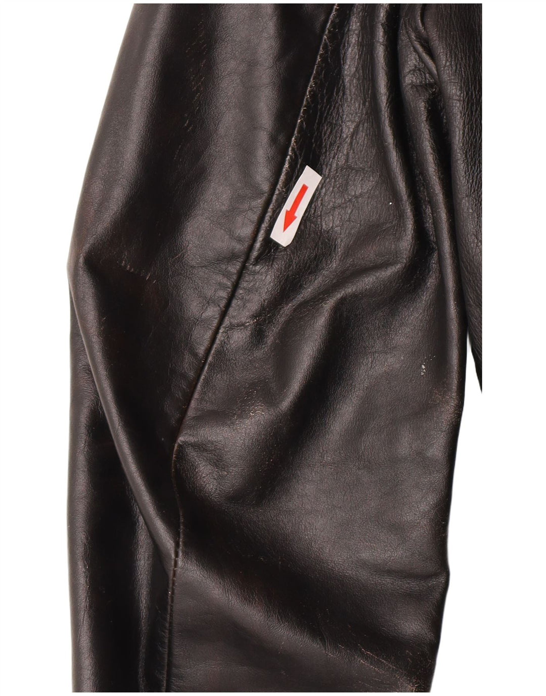 Giacca in pelle da donna vintage UK 10 piccola in pelle nera
