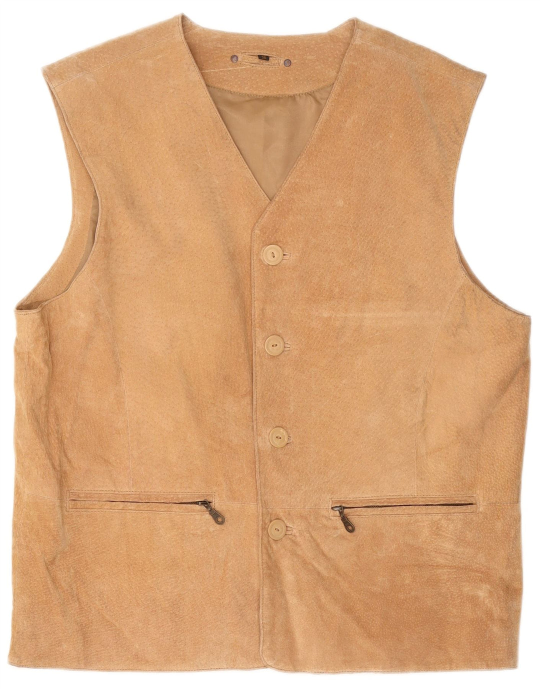 Gilet Uomo Camoscio VINTAGE IT 56 3XL Pelle Beige