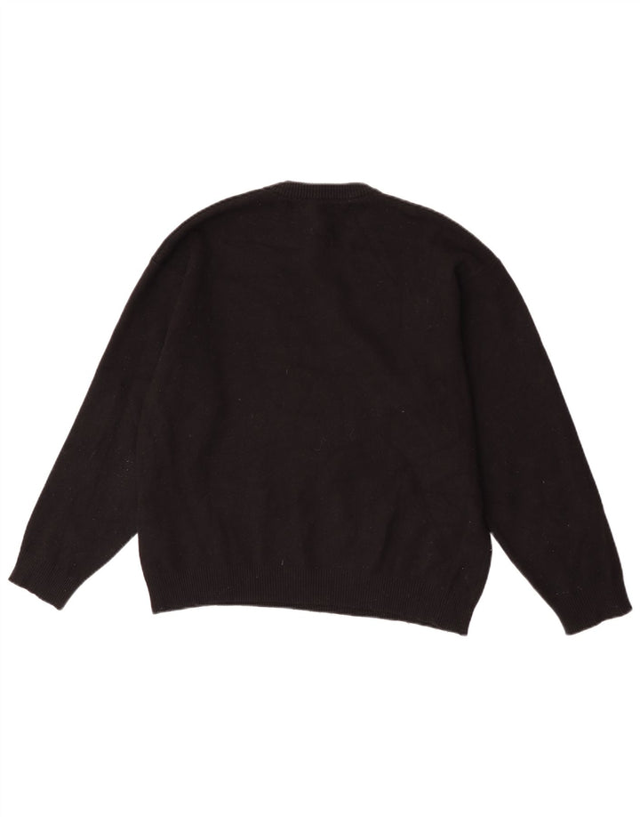 Maglione Zara da uomo girocollo in viscosa nera media