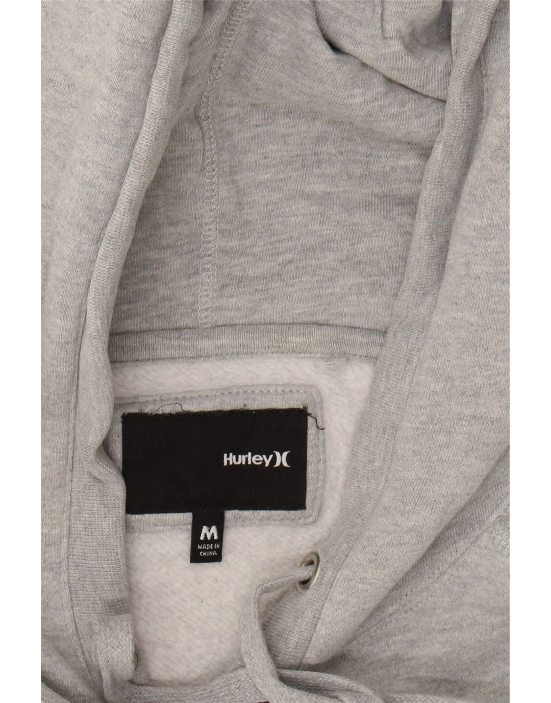 HURLEY Womens Crop Graphic Hoodie Jumper UK 14 Medium Grey
