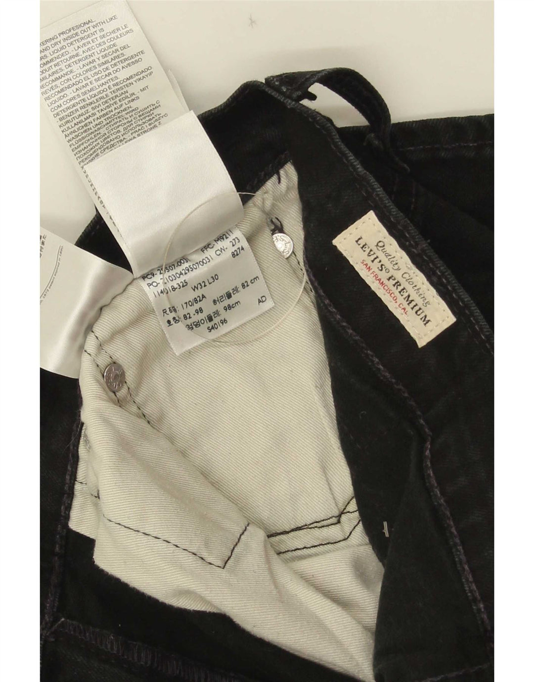 Jeans dritti da donna Levi's W32 L30 cotone nero
