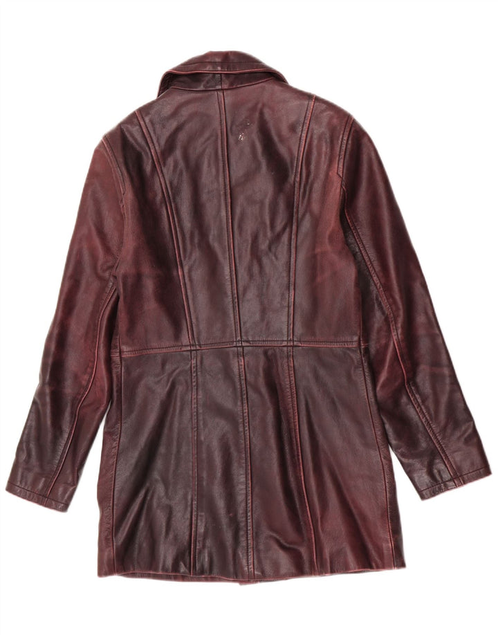 Cappotto in pelle da donna Gipsy by Mauritius UK 12 Borgogna medio