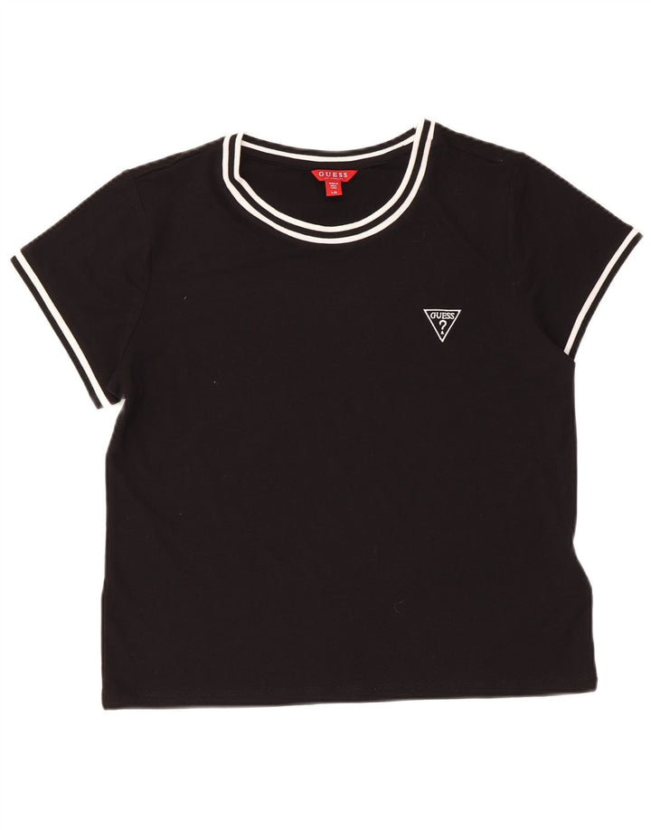 Guess T-shirt da donna Top UK 14 Large Nero Poliestere