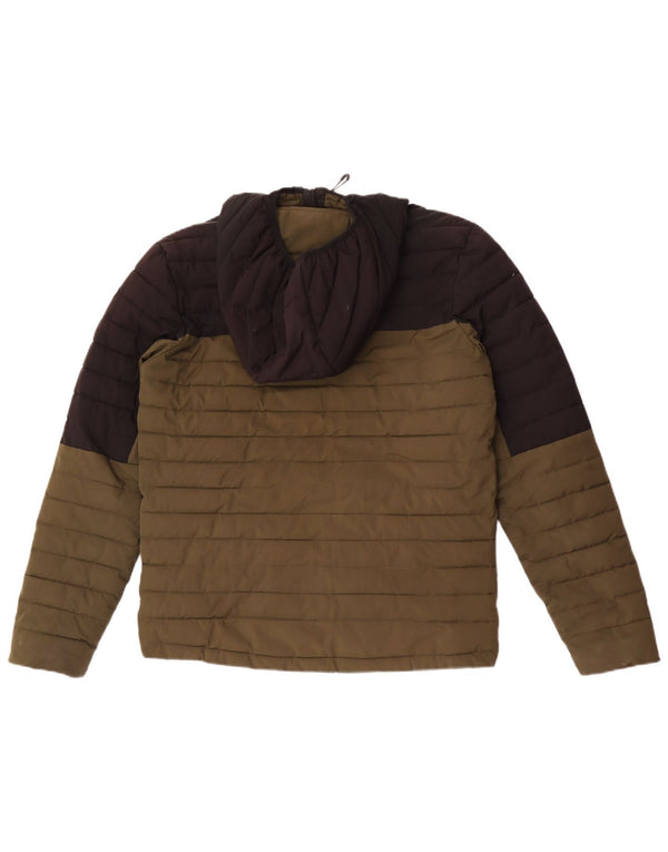 Giacca imbottita con cappuccio da uomo Diesel UK 38 color block color kaki medio