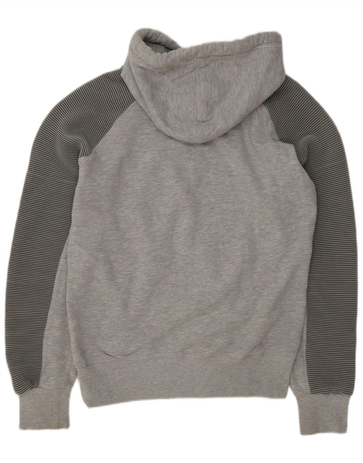 Maglione con cappuccio grafico da uomo SUPERDRY in cotone a righe grigio medio