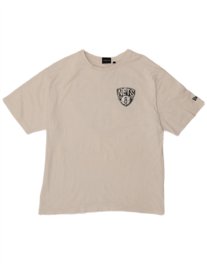 Maglietta grafica da uomo New Era Brooklyn Nets, grande, bianca