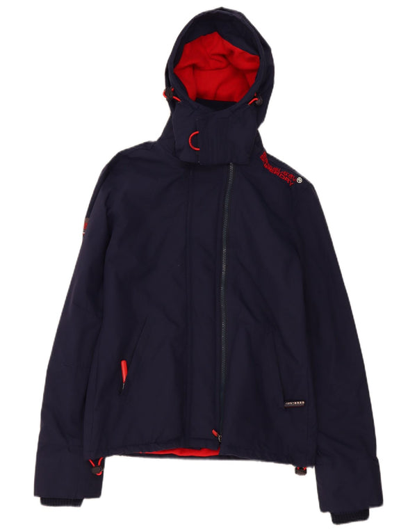 Giacca a vento con cappuccio da donna Superdry Windcheater UK 10 Small Blu Navy