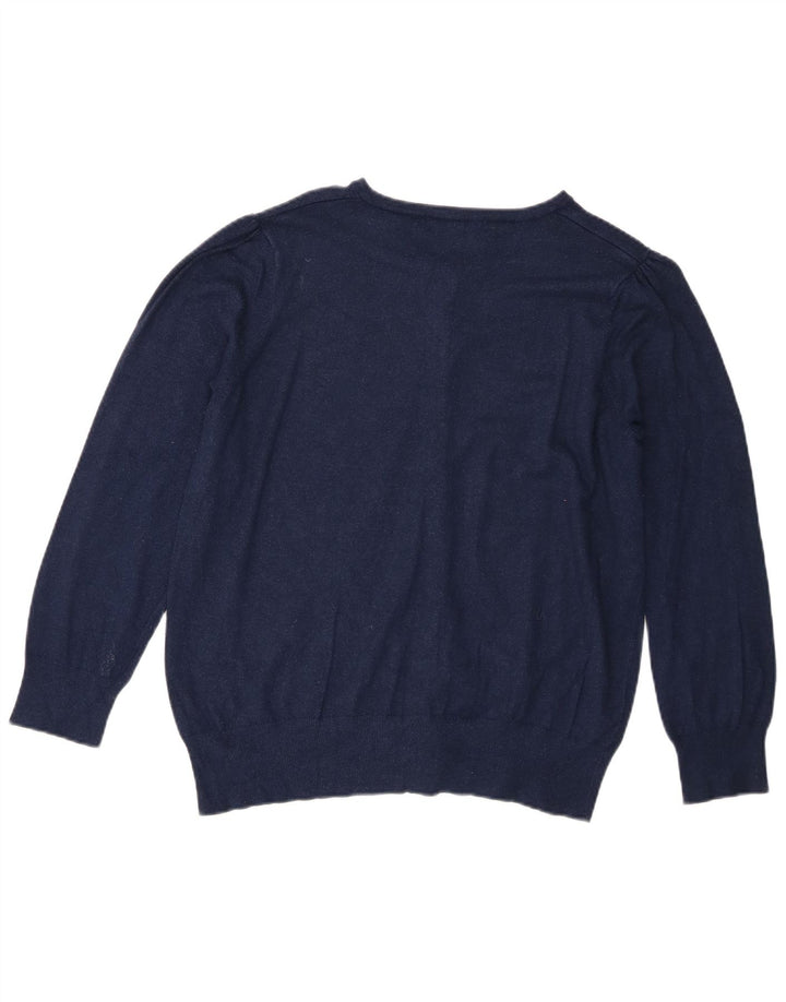 Maglione cardigan da donna Marks & Spencer UK 16 grande blu navy