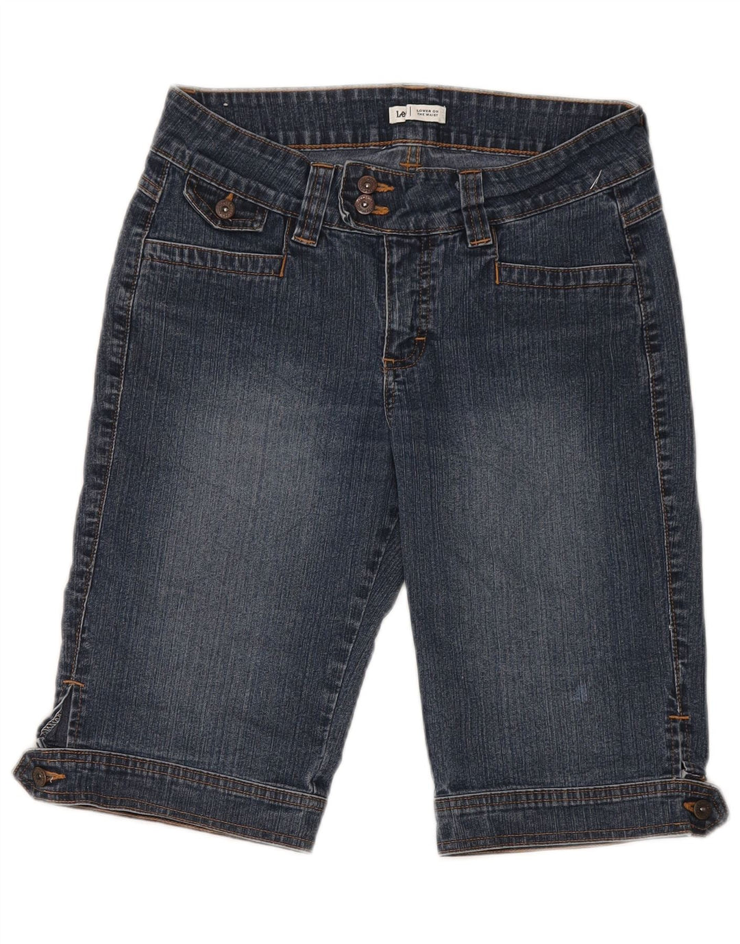 Pantaloncini di jeans da donna Lee US 6 medi W28 cotone blu