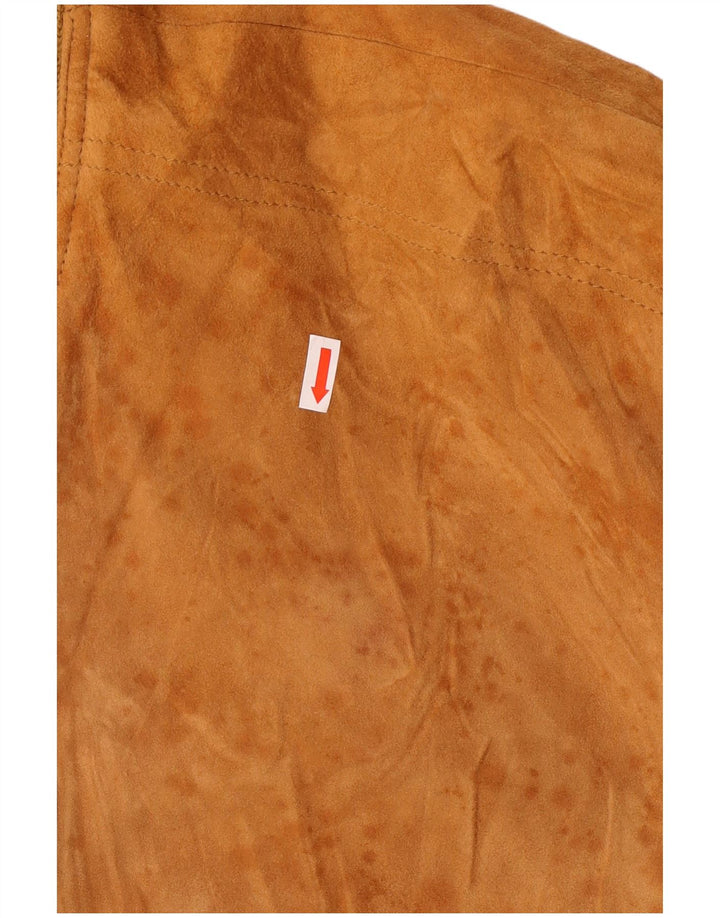 Giubbotto bomber in pelle scamosciata da uomo Freeheron IT 56 XL in pelle marrone