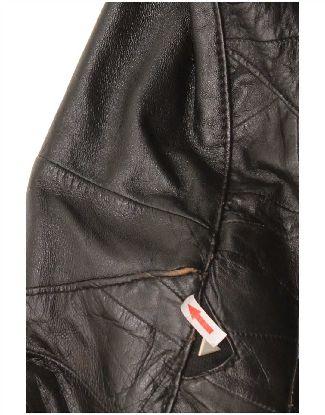 Giacca in pelle bomber da donna vintage UK 12 in pelle nera media