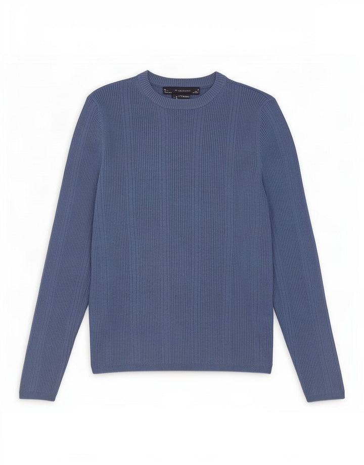 Maglione maglione girocollo da donna Marks & Spencer UK 12 Viscosa blu medio