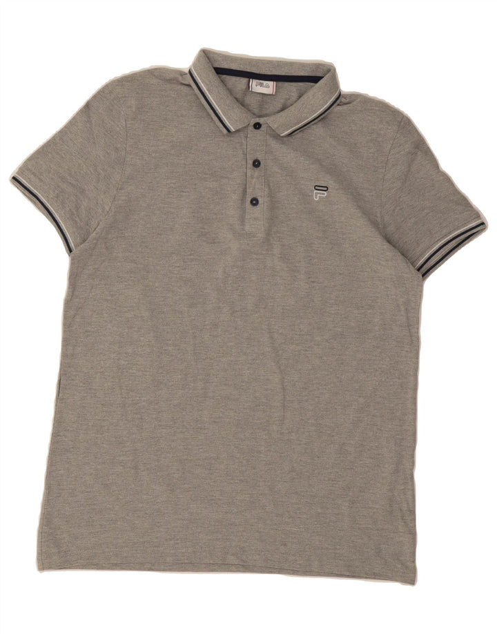 FILA Mens Polo Shirt UK 42 Large Grey Cotton Vintage Fila and Second-Hand Fila from Messina Hembry 