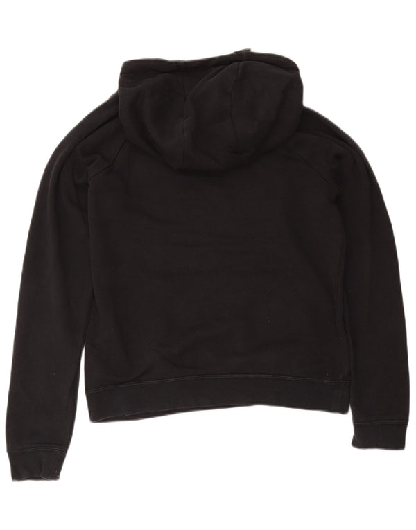 Felpa con cappuccio oversize corta da donna Nike UK 6 XS cotone nero