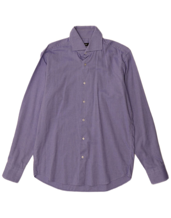 Camicia slim fit da uomo Hugo Boss taglia 39 15 1/2 cotone blu medio