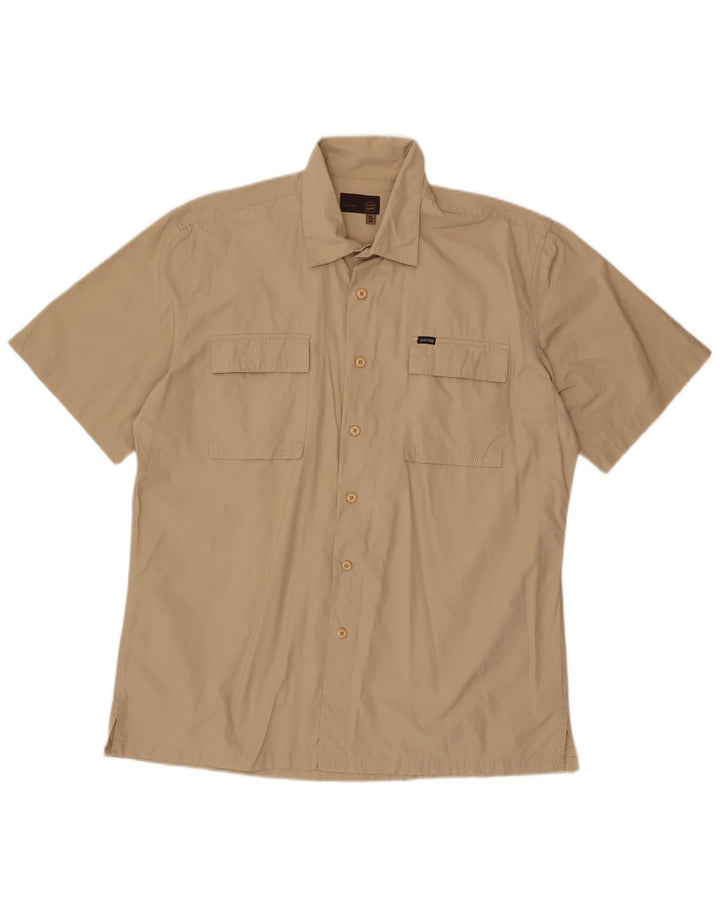 Camicia a maniche corte da uomo Gas XL in cotone beige
