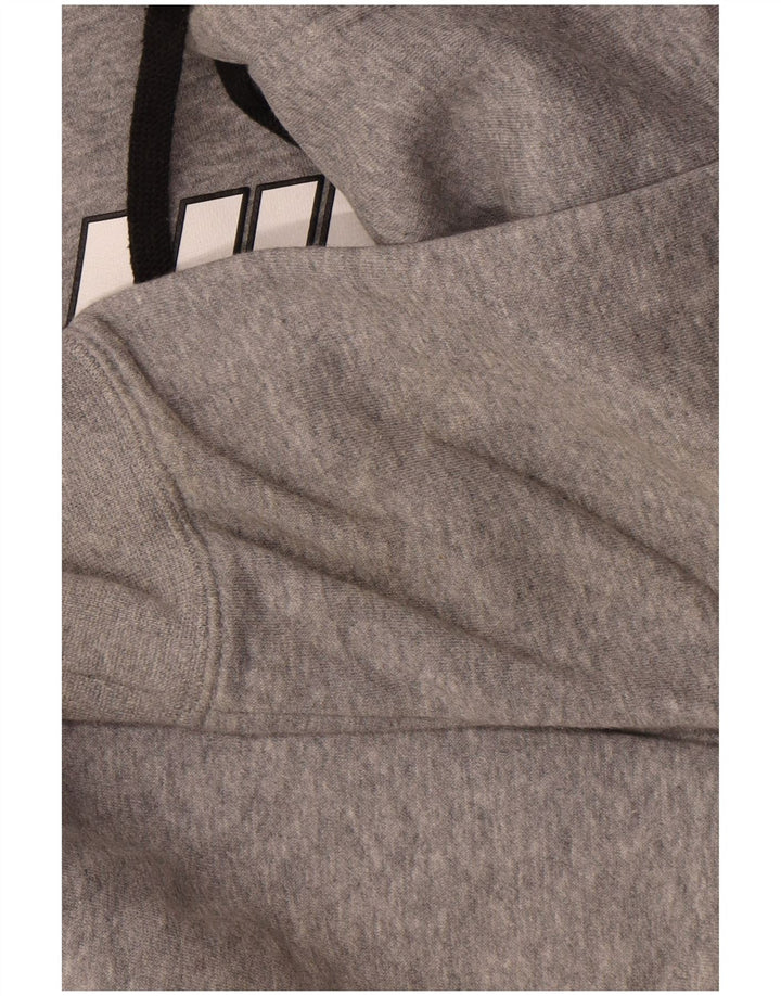 Felpa con cappuccio grafica Nike da uomo piccola in cotone grigio