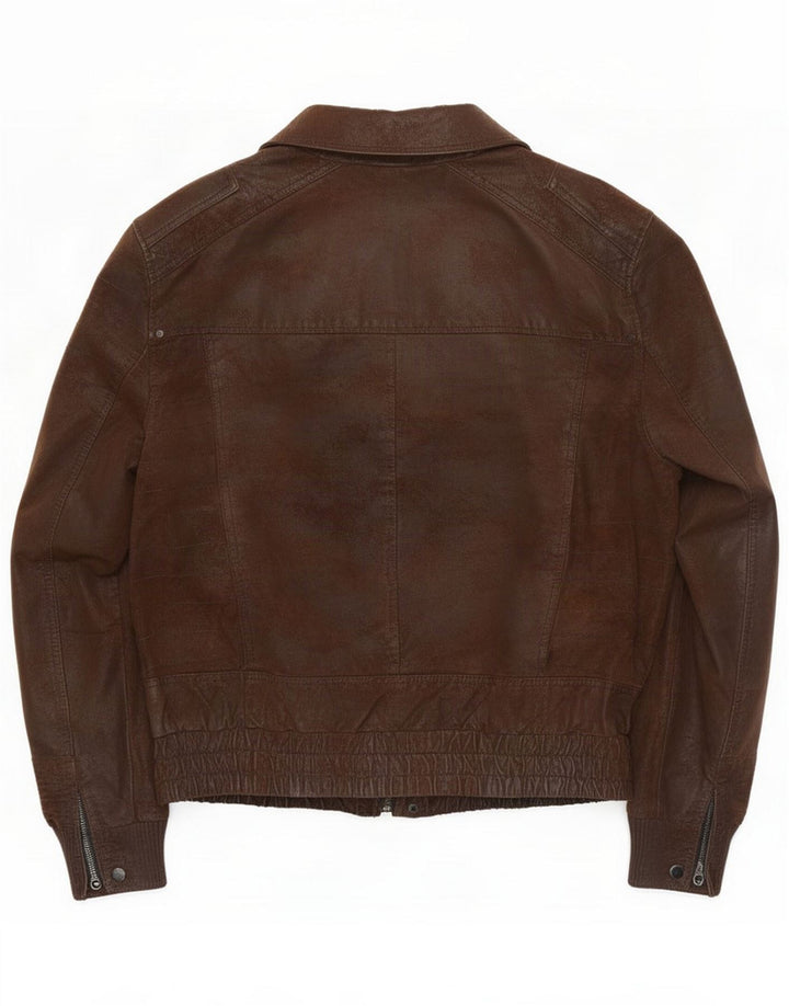 Cedarwood State Giacca in pelle da uomo UK 44 2XL Marrone