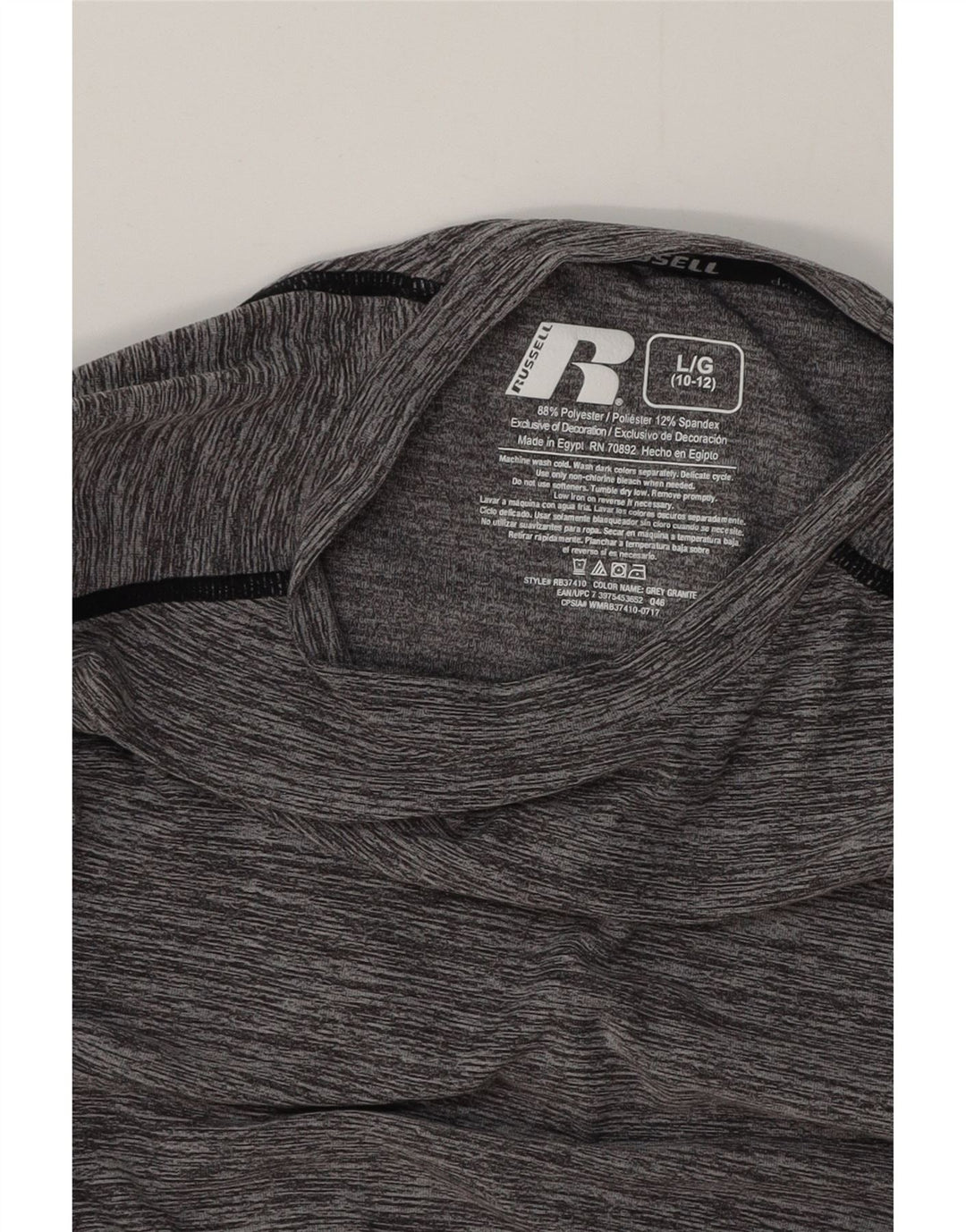 Maglia da bambino Dri-Power RUSSELL ATHLETIC a maniche lunghe 10-11 anni, grande, grigia