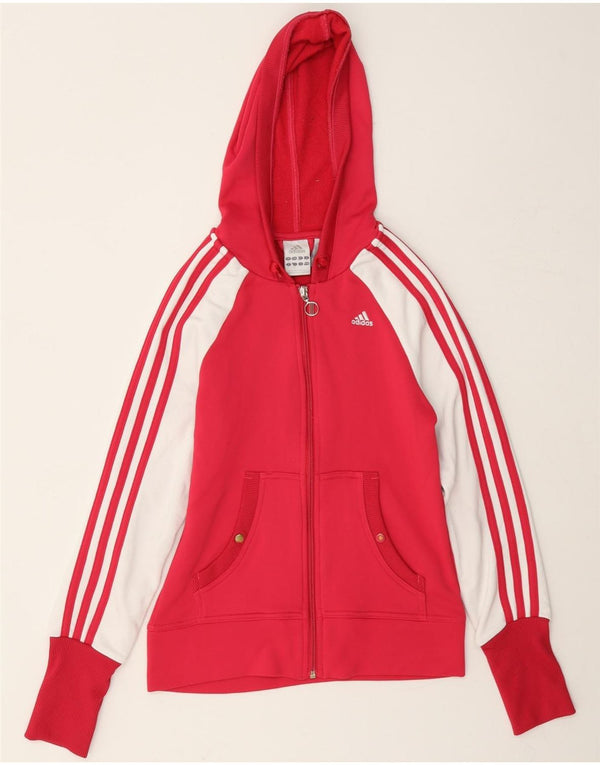 Felpa con cappuccio e zip Adidas Clima 365 da donna UK 8 Small Pink Colourblock