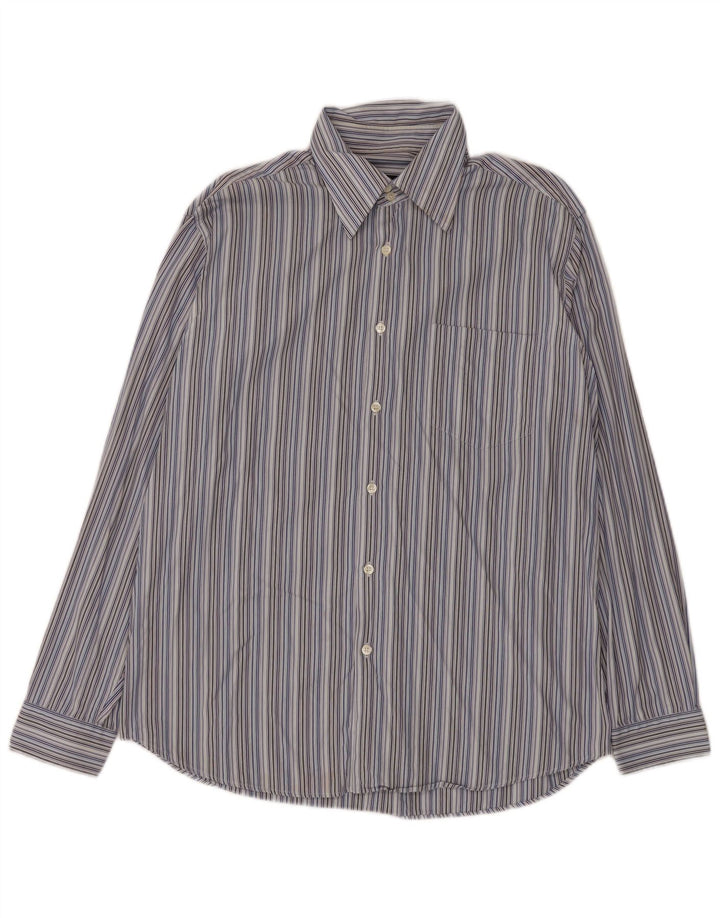 Camicia da uomo Hugo Boss taglia 42 16 1/2 grande a righe blu