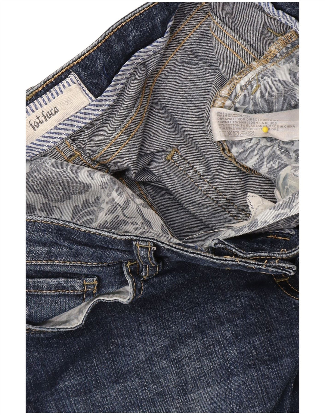 Jeans corti da donna Fat Face UK 12 Medio W34 L23 Cotone blu