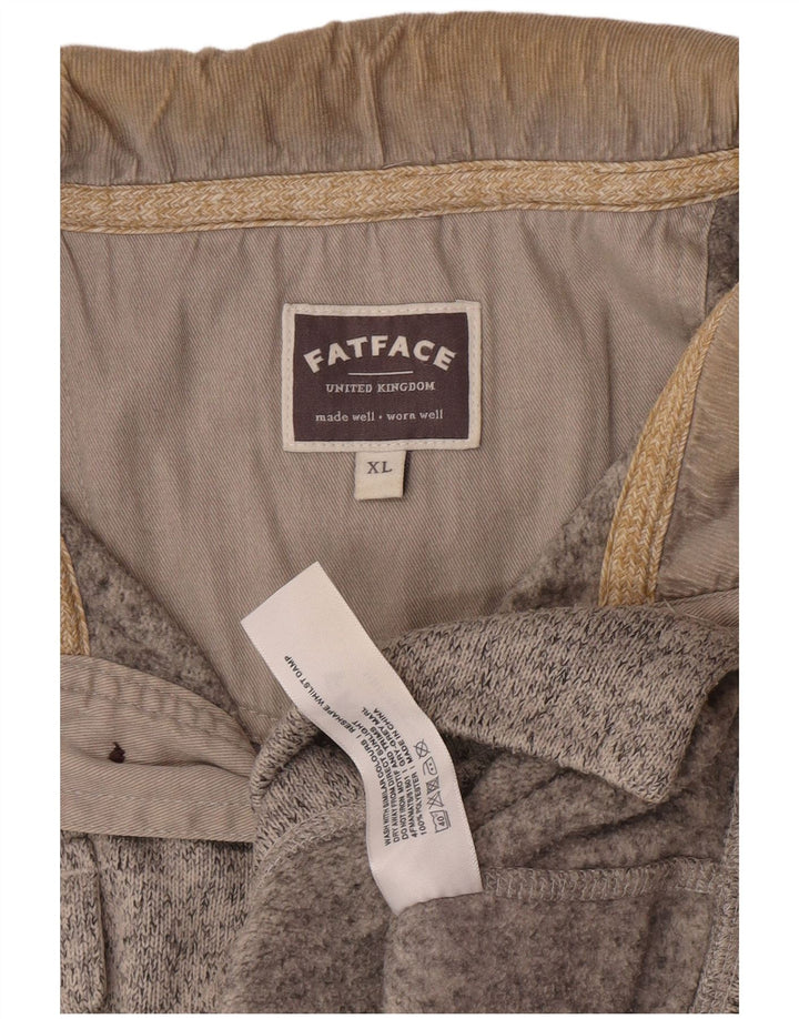 Felpa da uomo con collo abbottonato Fat Face Maglione XL Poliestere chiazzato grigio