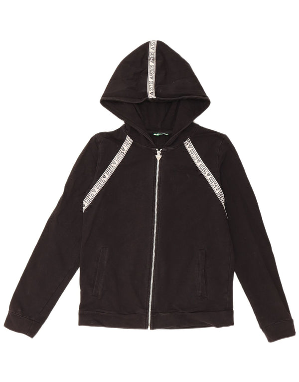 Felpa con cappuccio e zip grafica Guess per ragazze 15-16 anni in cotone color block nero