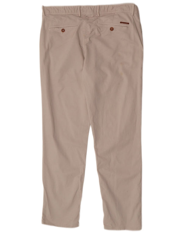Pantaloni chino slim fit da uomo Massimo Dutti EU 44 Large W34 L28 Cotone beige
