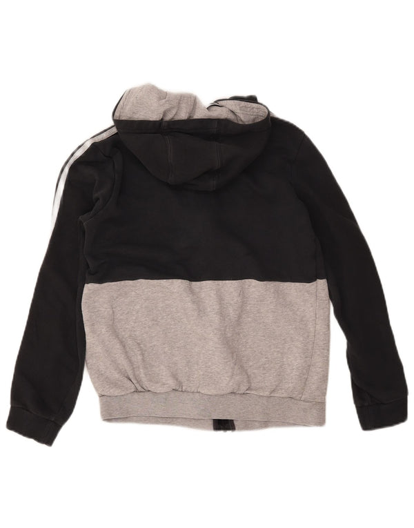 Maglione con cappuccio e zip ADIDAS per ragazzi 11-12 anni in cotone color block nero