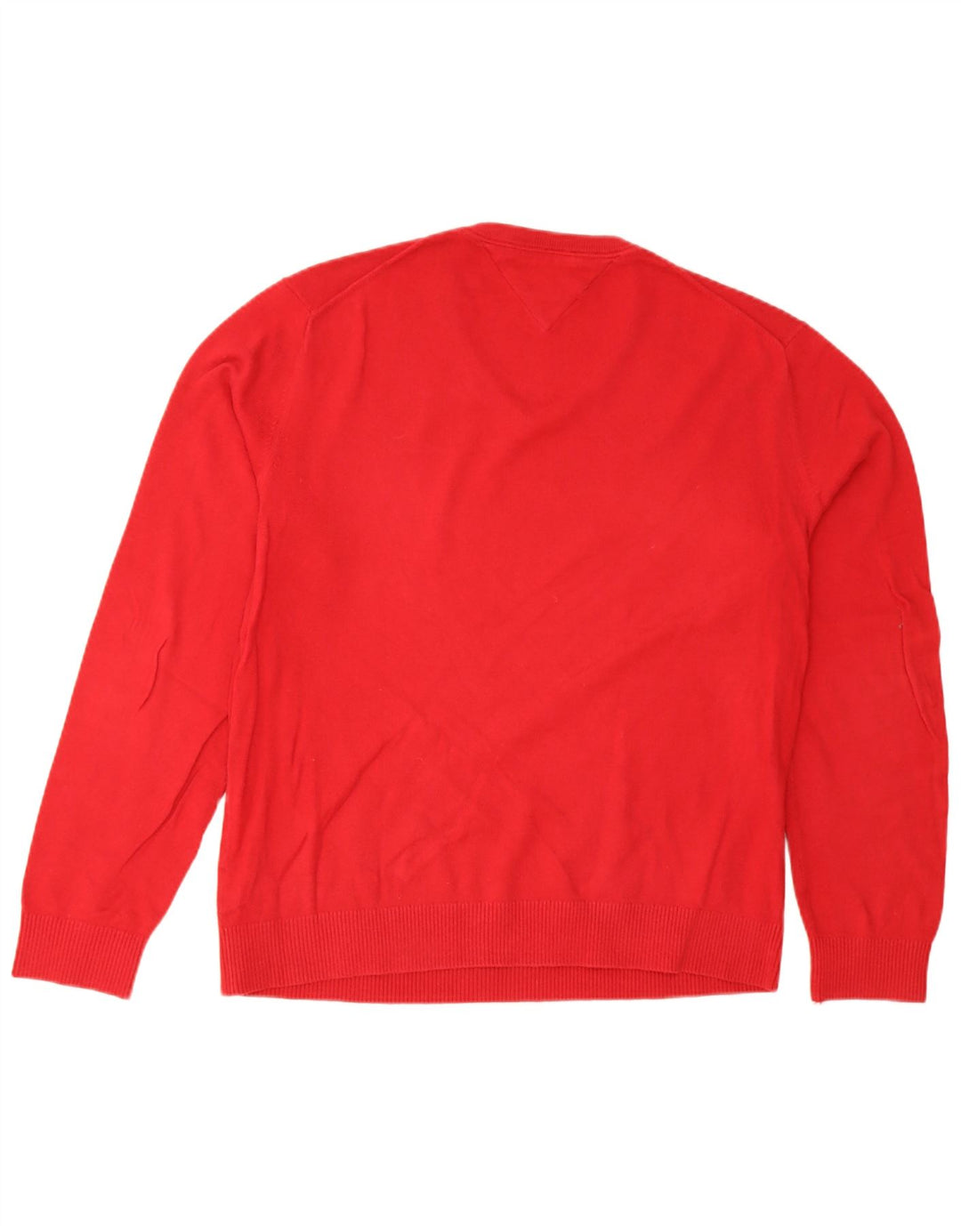 Maglione maglione con scollo a V da uomo Tommy Hilfiger 2XL cotone rosso