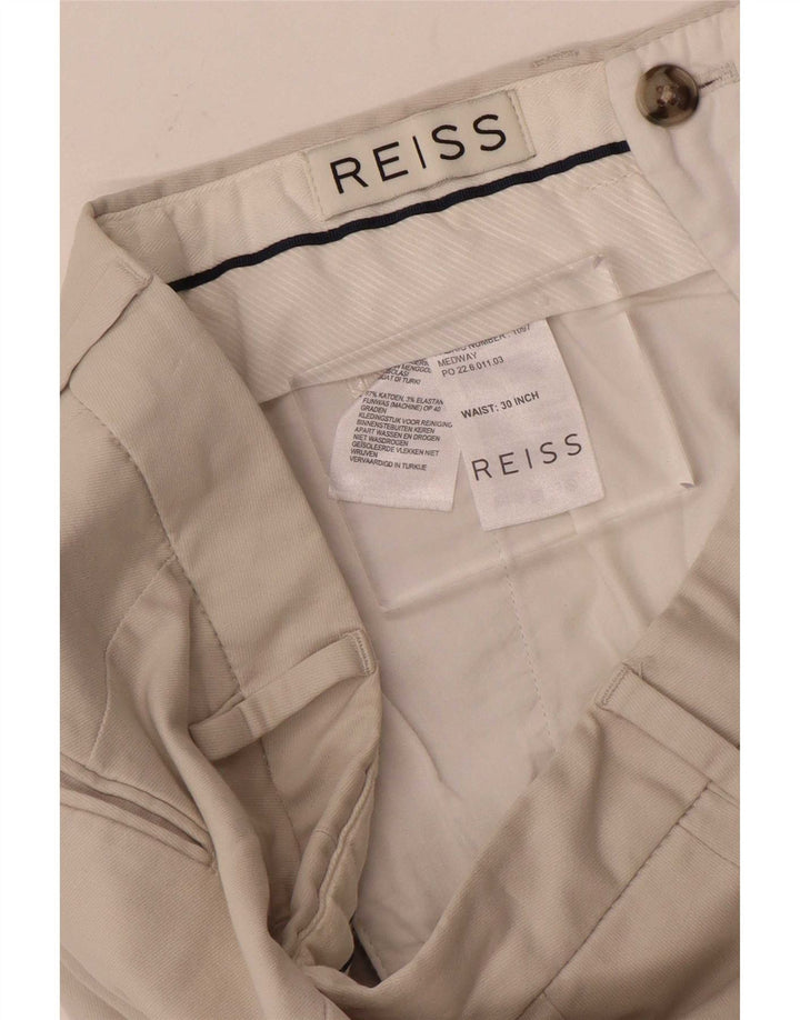 Pantaloni da abito slim da uomo Reiss W30 L30 Beige