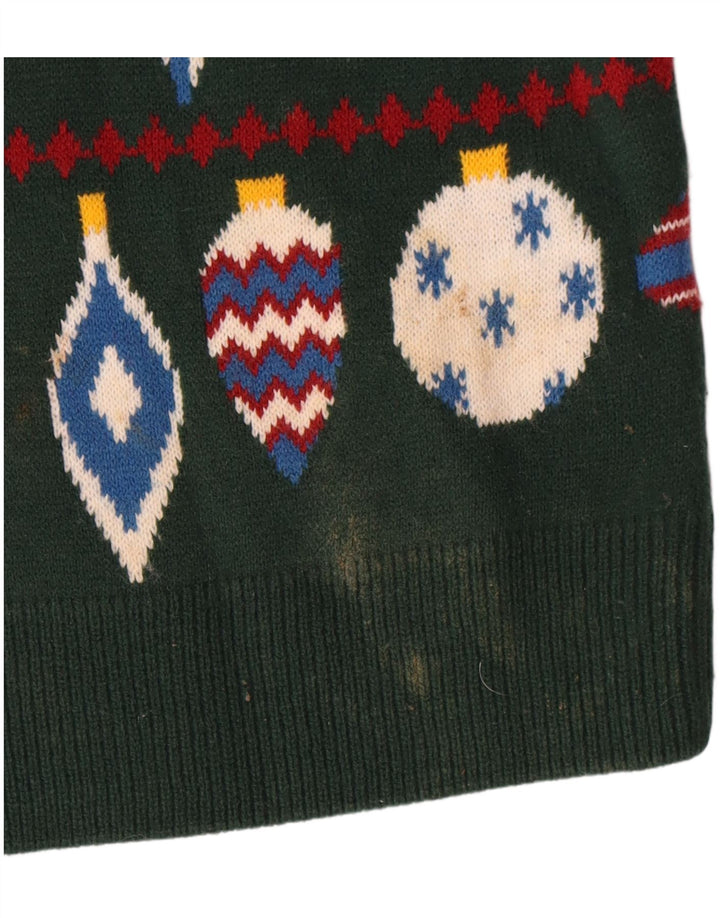 Maglione maglione girocollo da uomo Marks & Spencer 2XL Verde Fair Isle