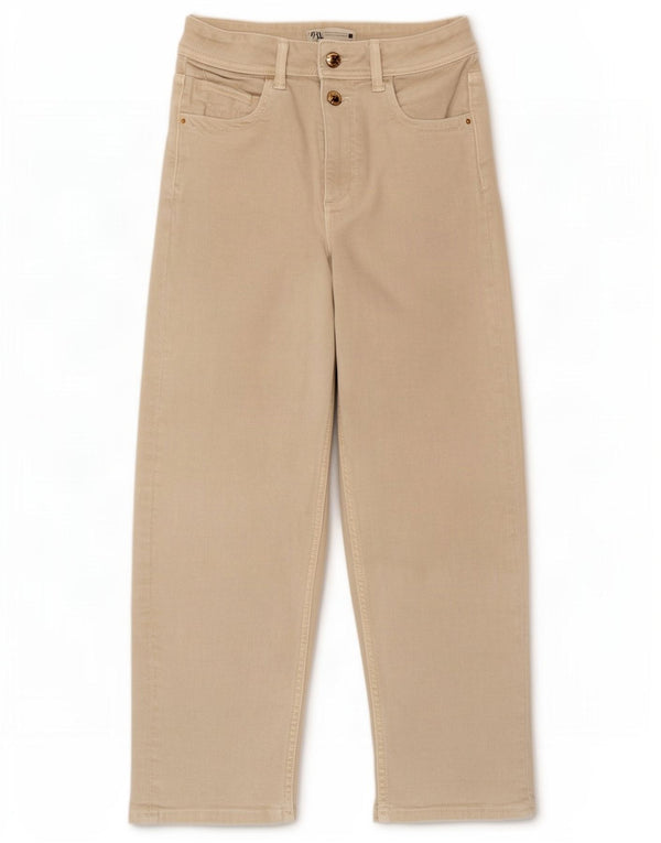 Zara Jeans dritti da donna EU 36 XS W26 L26 Cotone beige