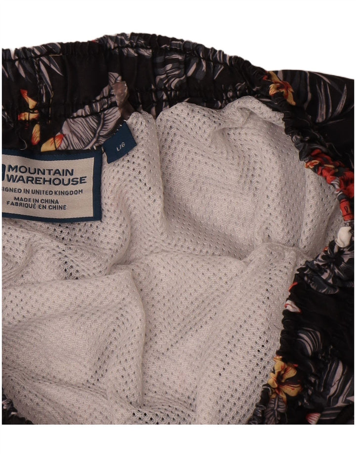 Pantaloncini da bagno da uomo Mountain Warehouse Grandi in poliestere nero floreale
