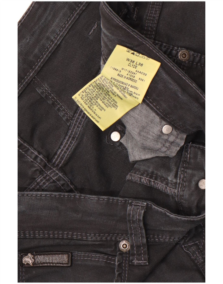 Jeans dritti Clyde da uomo Wrangler W36 L32 cotone nero
