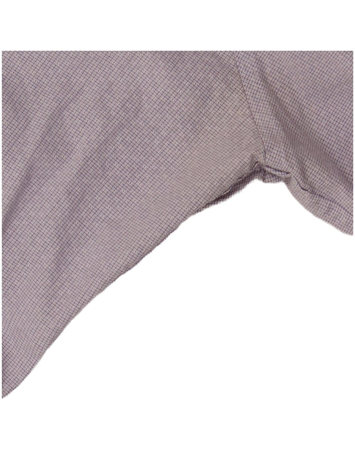 CALVIN KLEIN Camicia slim fit da uomo taglia 16 1/2 grande cotone a quadri viola